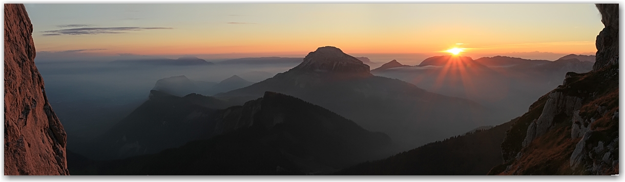 coucher de soleil à la Dent de Crolles